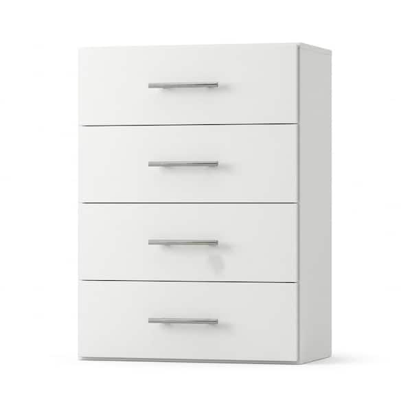 25.5 in W White Modular Closet System 4-Drawer Storage Cabinet