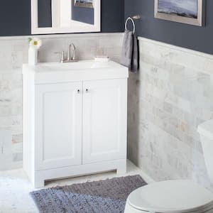 Shaila 30.5 in. W x 16.2 in. D x 35.1 in. H Freestanding Bath Vanity in White with White Cultured Marble Top