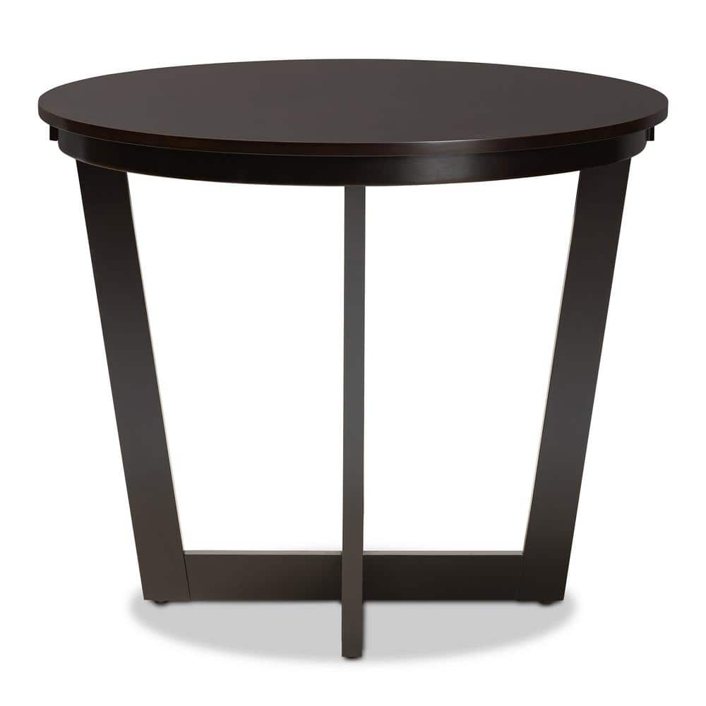 Alayna Dark Brown 35" Round Wood Dining Table