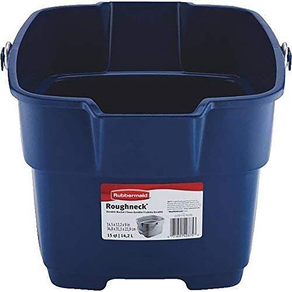 Blue 15-Quart Plastic Utility Cleaning Bucket with Pour Spout