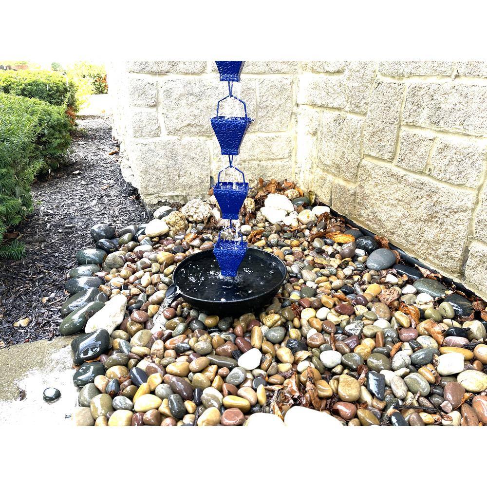8.5 FT Blue Powder Coated Metal Rain Chain