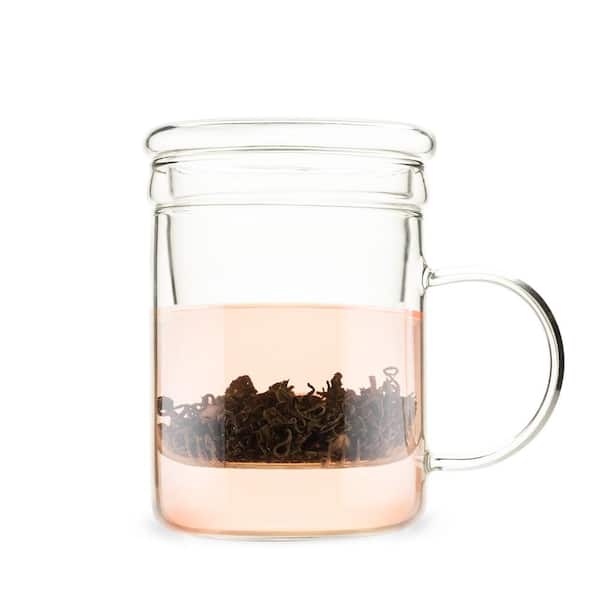 Pinky Up Blake Tea Infuser Glass Mugs Clear 16 oz 