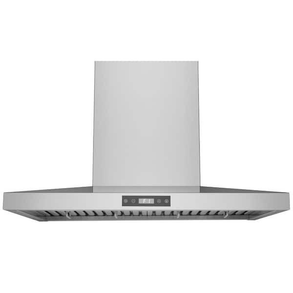 HAUSLANE Contemporary 30 in. Convertible Wall Mount Range Hood with Low Noise Operation in Stainless Steel