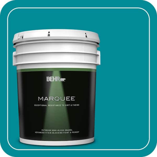 BEHR MARQUEE 5 gal. #510B-7 Empress Teal Semi-Gloss Enamel Exterior Paint & Primer