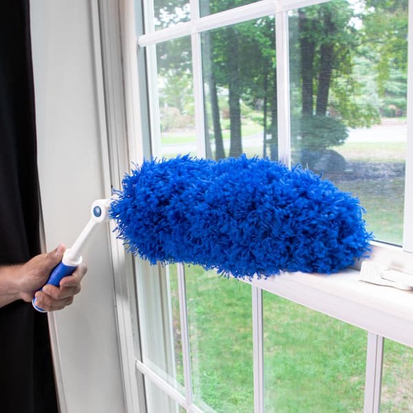 Microfiber Pivoting Click and Dust Duster with 12 ft. Aluminum Telescoping Pole w/Locking Cone + Quick-Flip Clamps