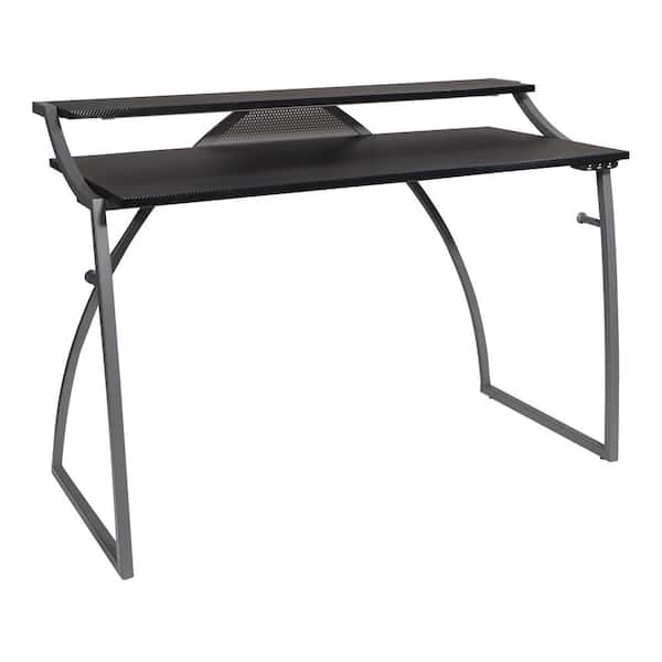 OSP Home Furnishings 50 in. Rectangular Black Computer Gaming Desk with USB Port