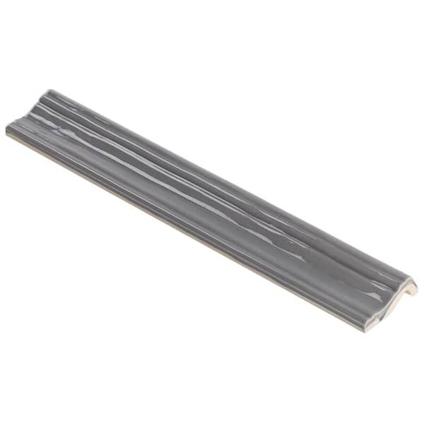 Birmingham Charcoal 2 in. x 12 in. Ceramic Chair Rail Tile