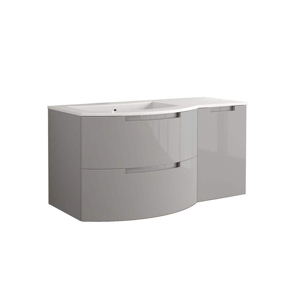 LaToscana Oasi 53 in. Bath Vanity in Glossy Gray with Tekorlux Vanity