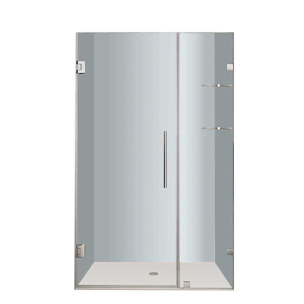 Nautis 41 x 72 Inch Frameless Clear Glass Hinged Shower Door