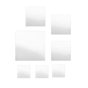 .08 in. W x 9 in. H Square Frameless Silver Mirror, (Set of 7)