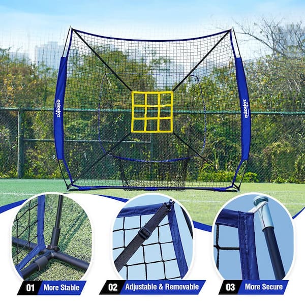 Filet D'entraînement Baseball/softball 7'x7' Avec Tee Inclus - Rouge Et Noir