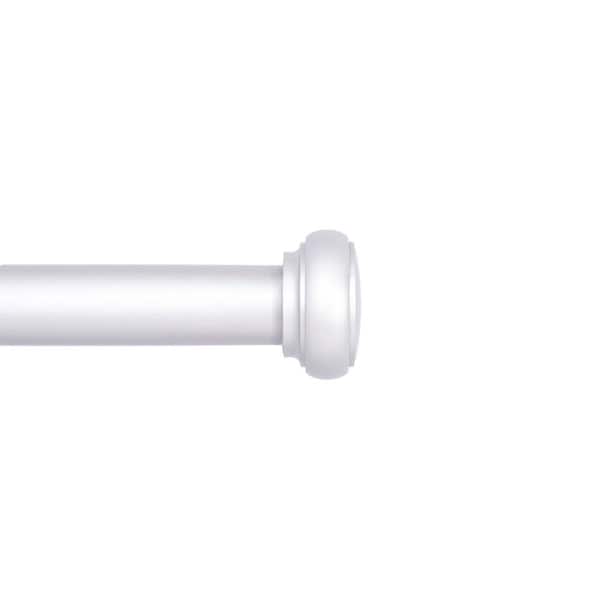 Kenney Weaver 48 in. - 86 in. Adjustable Single Curtain Rod 1 in. Diameter in Satin Nickel with Cap End Finials