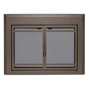 Uniflame Medium Kendall Oil Rubbed Bronze Cabinet-style Fireplace Doors with Smoke Tempered Glass