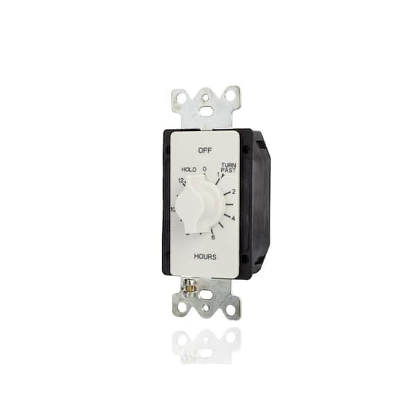 TORK 20 Amp 12-Hour In-Wall Auto-Off Spring Wound Timer, White