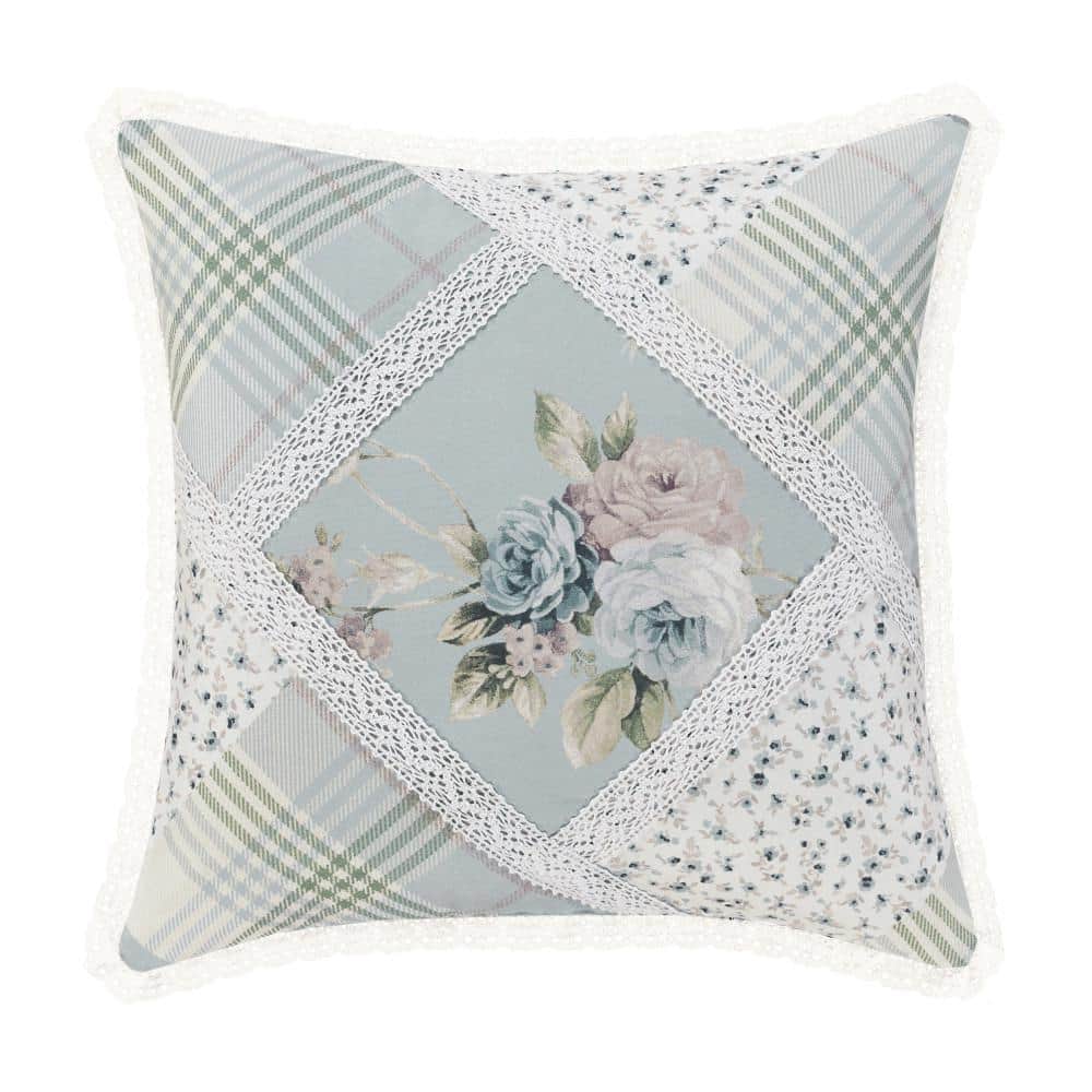 Bungalow Spa Polyester Floral 16 in. Square Decorative Throw Pillow 16 in. 