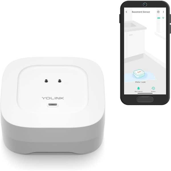 Water Leak Detector 4 with 105dB Audio Alarm, Freeze Warning, App Push, Email Alerts and Limited Text -, Hub Required
