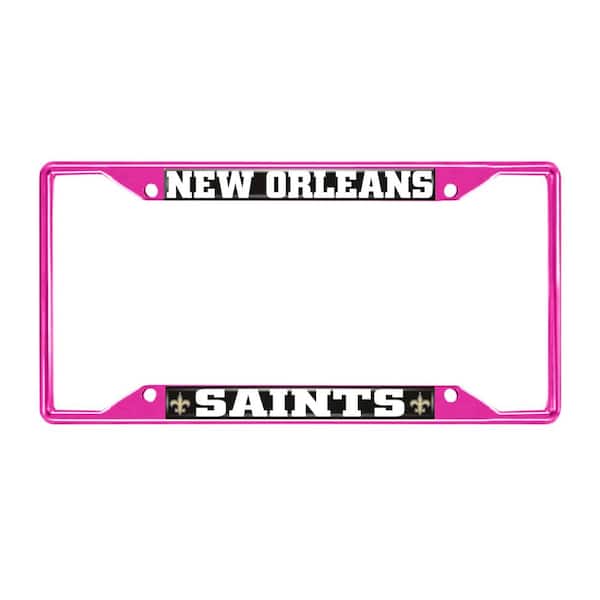 FANMATS Universal Fit NFL - New Orleans Saints License Plate Frame - Pink