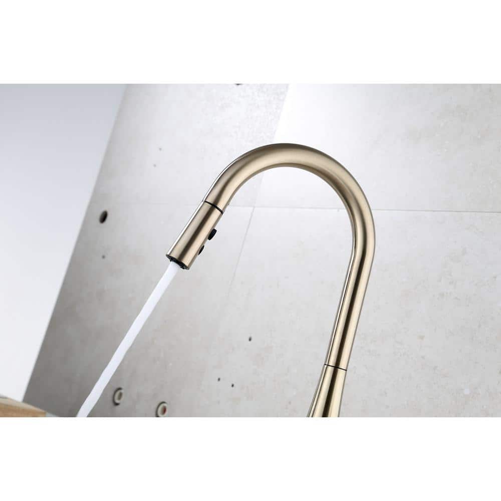 Norwich Matte Gold High-Arc Pull-Down Kitchen Faucet