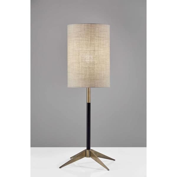 HomeRoots 26.75 in. Black Standard Light Bulb Bedside Table Lamp