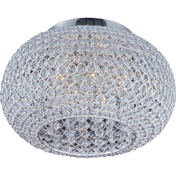 Maxim Lighting Glimmer 5-Light Plated Silver Flush Mount