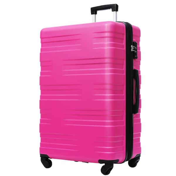 Merax 29.5 in. Pink Expandable ABS Hard side Spinner Luggage 28 in.  Suitcase with TSA Lock, Telescoping Handle