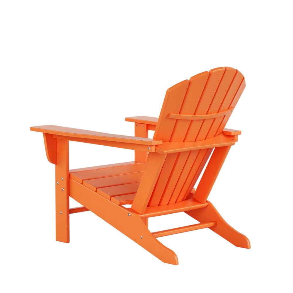 Altura Orange HDPE Outdoor Adirondack Chairs with Arms, Set of 2