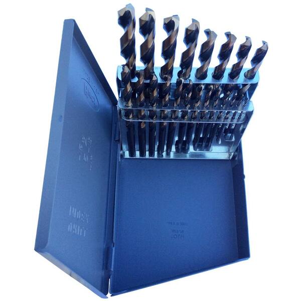 Drill America 1/16 inch - 3/8 inch HSS Black \u0026 Gold Mechanic Length Drill Bit Set, Metal Case, 21 Pieces (1/64 Increments), Kfd21ml-set