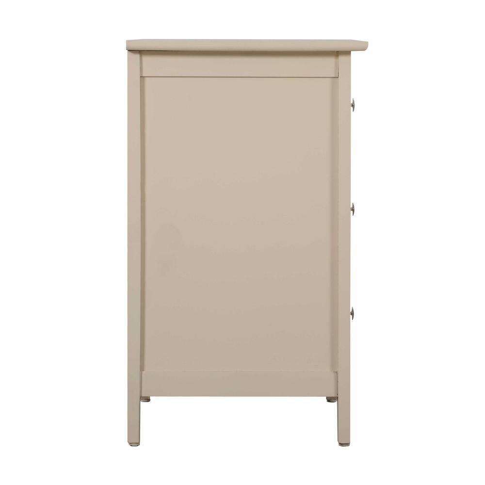 Daniel Beige 3-Drawer Solid Wood Nightstand