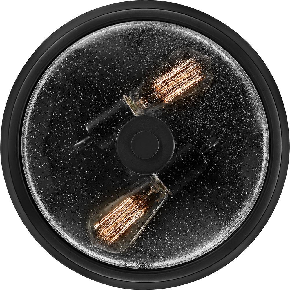 Radius Black Glass 2-Light Indoor/Outdoor Flush Mount Ceiling Light