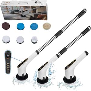 2024 Electric Spin Bathroom Scrubber with Long-Handle, 7 Replaceable Scrub Brush Heads, Led Display and Adjustable Speed