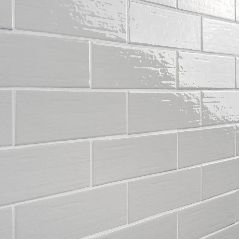 Hearth Gray Polished Porcelain Subway Wall Tile