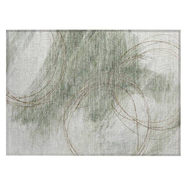 Chantille Machine Washable Indoor/Outdoor Abstract ACN2396 Sage 2 ft. x 3 ft. Accent Rug