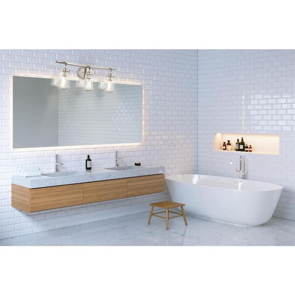 Poleis 3-Light Brushed Nickel Bath Light