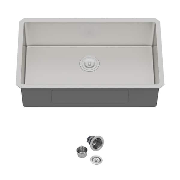 30 In. Undermount Sink 16 Gauge Brushed Kitchen Sink