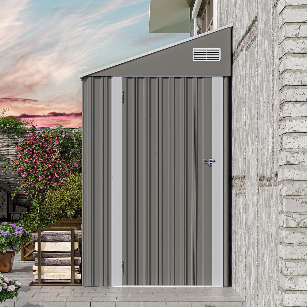 4 ft. W x 8 ft. D Outdoor Metal Storage Shed with Ventilation