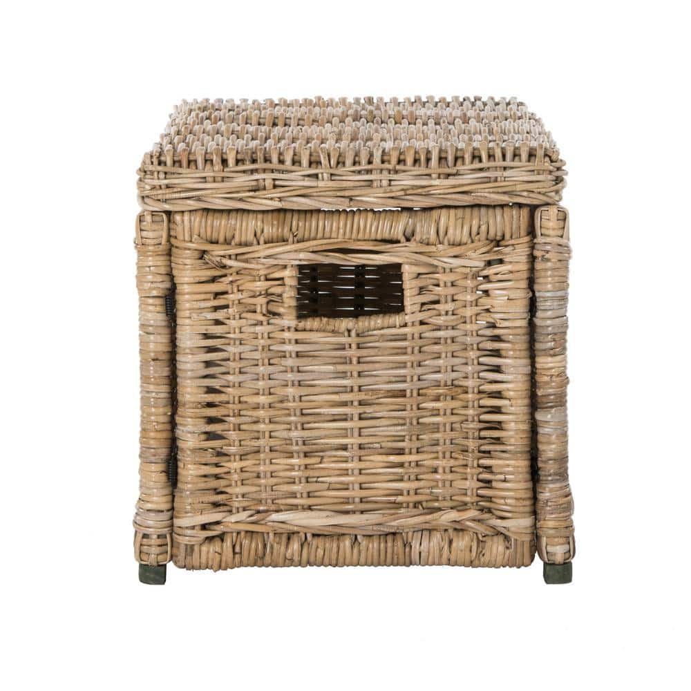 Elijah Natural Wicker Storage Trunk with Removable Lid
