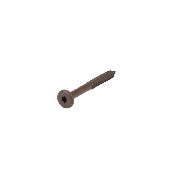 #10 x 1-7/8 in. Star Flat Head Epoxy Coated Steel Fascia Composite Deck Screws Chocolate Brown #71 (100-pieces)