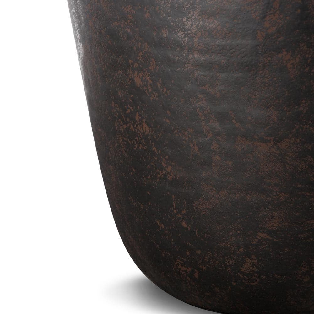 Rustic Bronze 20" Industrial Drum Accent Side Table