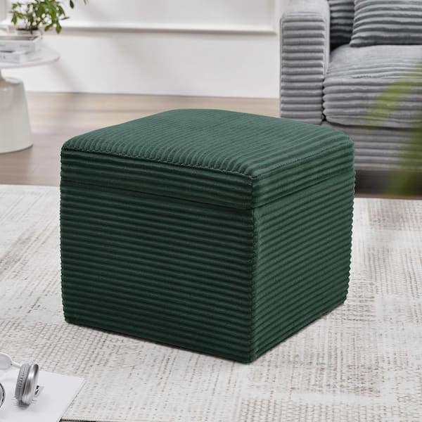 Modern Dark Green 21.65 in. Bedroom Bench Back with Storage Function