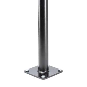 9.5' Heavy-Duty String Light Pole Stand with Mounting Plate for Patio or Deck