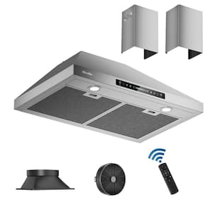 30 in. 763 CFM Convertible Wall Mount Range Hood in Stainless Steel with Mesh Filters and Lights