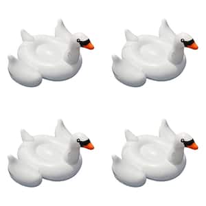 75 in. Giant Inflatable Ride-On Swan Pool Floats (4-Pack)