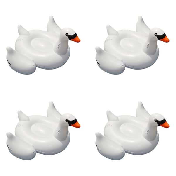 Swimline 75 in. Giant Inflatable Ride-On Swan Pool Floats (4-Pack)