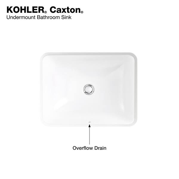 KOHLER Caxton 20-1/2 in. Rectangle Undermount Bathroom Sink in White