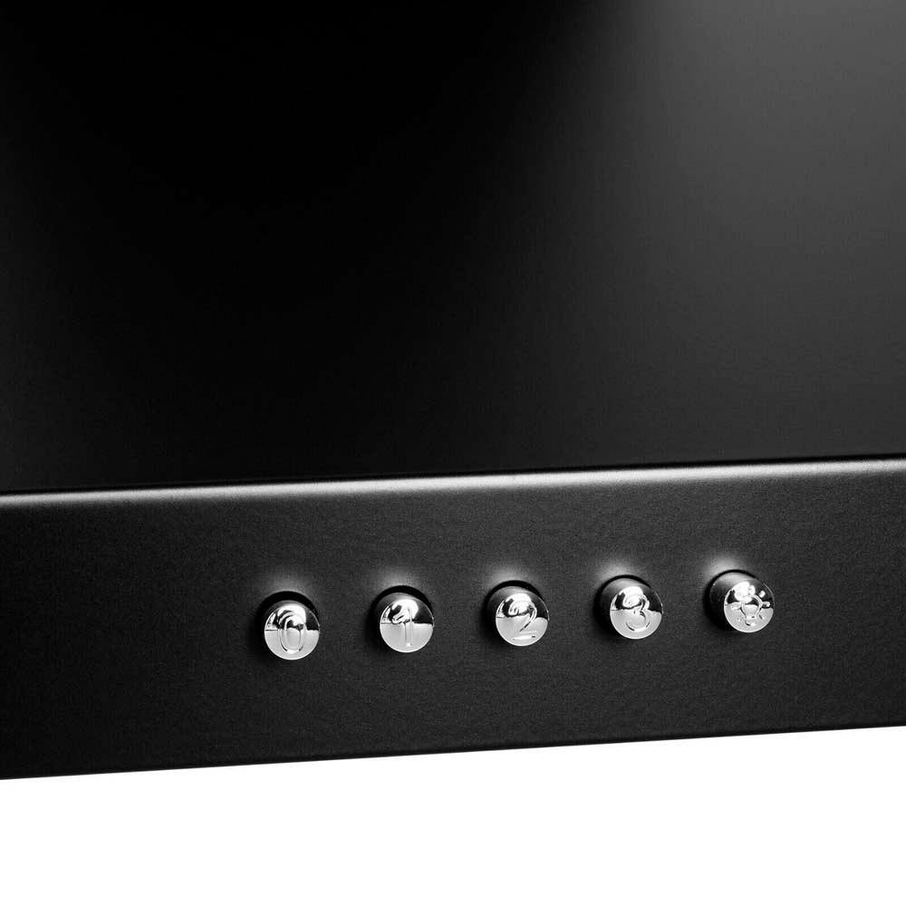 30-Inch Black Stainless Steel Wall Mount Range Hood with LED Lamp