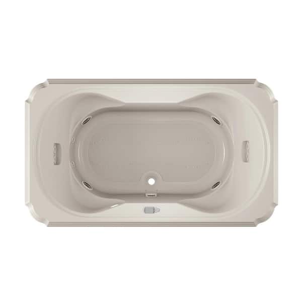 JACUZZI MARINEO Salon Spa 72 in. x 42 in. Rectangular Combination Bathtub with Center Drain in Oyster