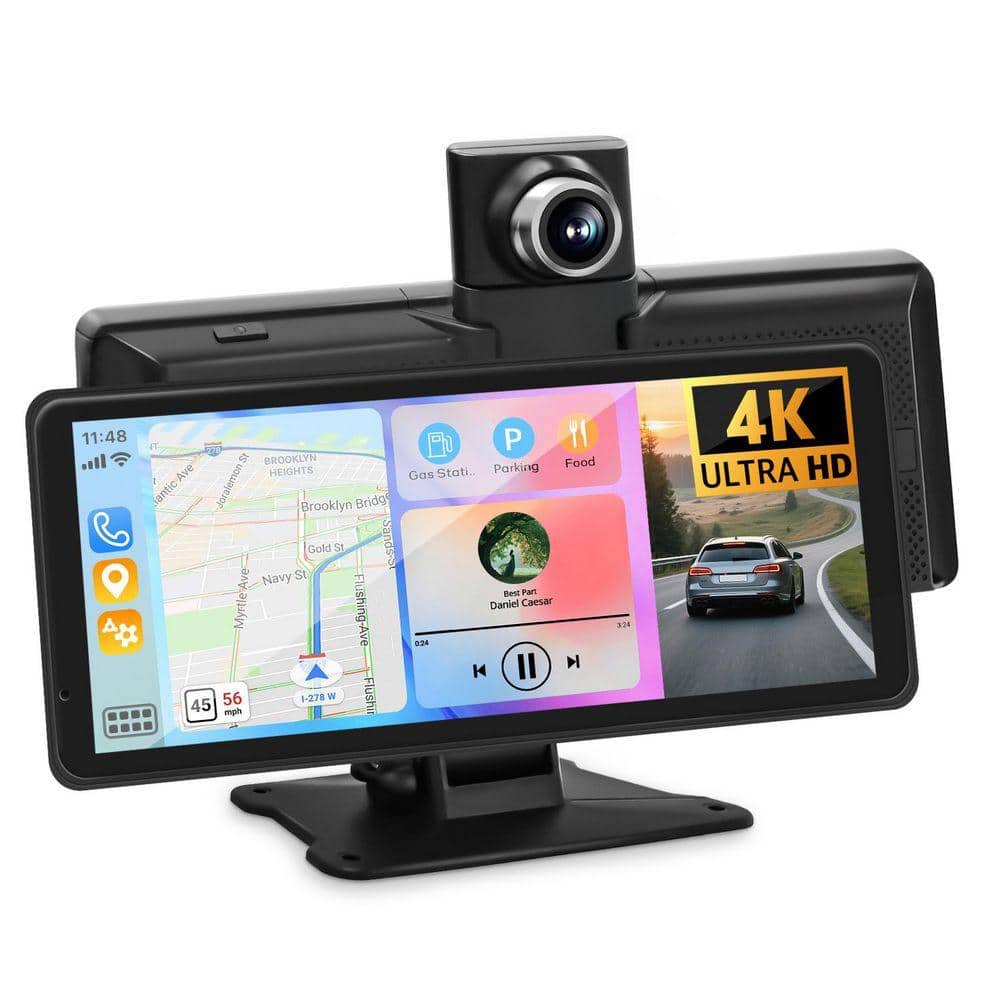 WRIGHTMASTER 8.1 in HD Touch Car Stereo, with CarPlay, Android Auto, Touch Screen, Mirror Link, GPS Navigation, Dual Cameras