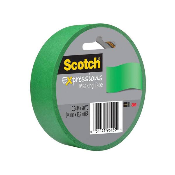 3M Scotch 0.94 in. x 20 yds. Primary Green Expressions Masking Tape (Case of 36)