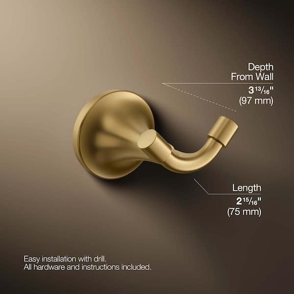 KOHLER Tone J-Hook Robe/Towel Hook in Vibrant Brushed Moderne