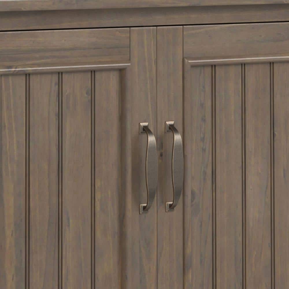 Lev 32" Smoky Brown Solid Wood Low Storage Cabinet